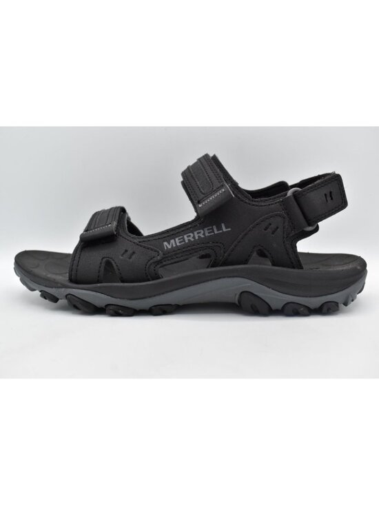 Merrell Men 11 Huntington Sport Convertible Black Leather Open Toe Sandals Shoes